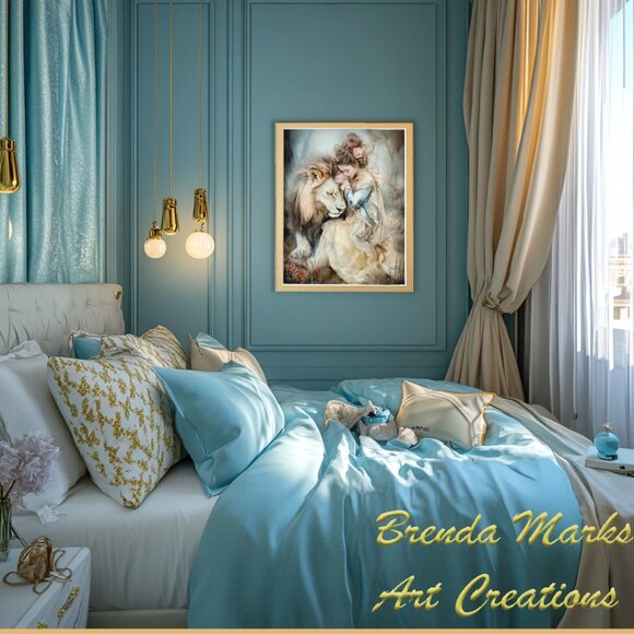 Original Art Direct from Artist  Princess and the Lion Double matted - Picture 2 of 2